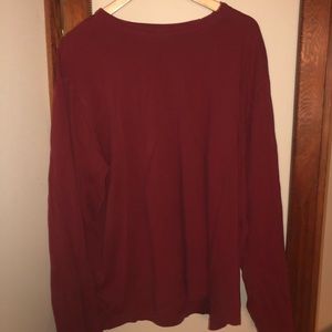 Oversized Plain Red Long Sleeve